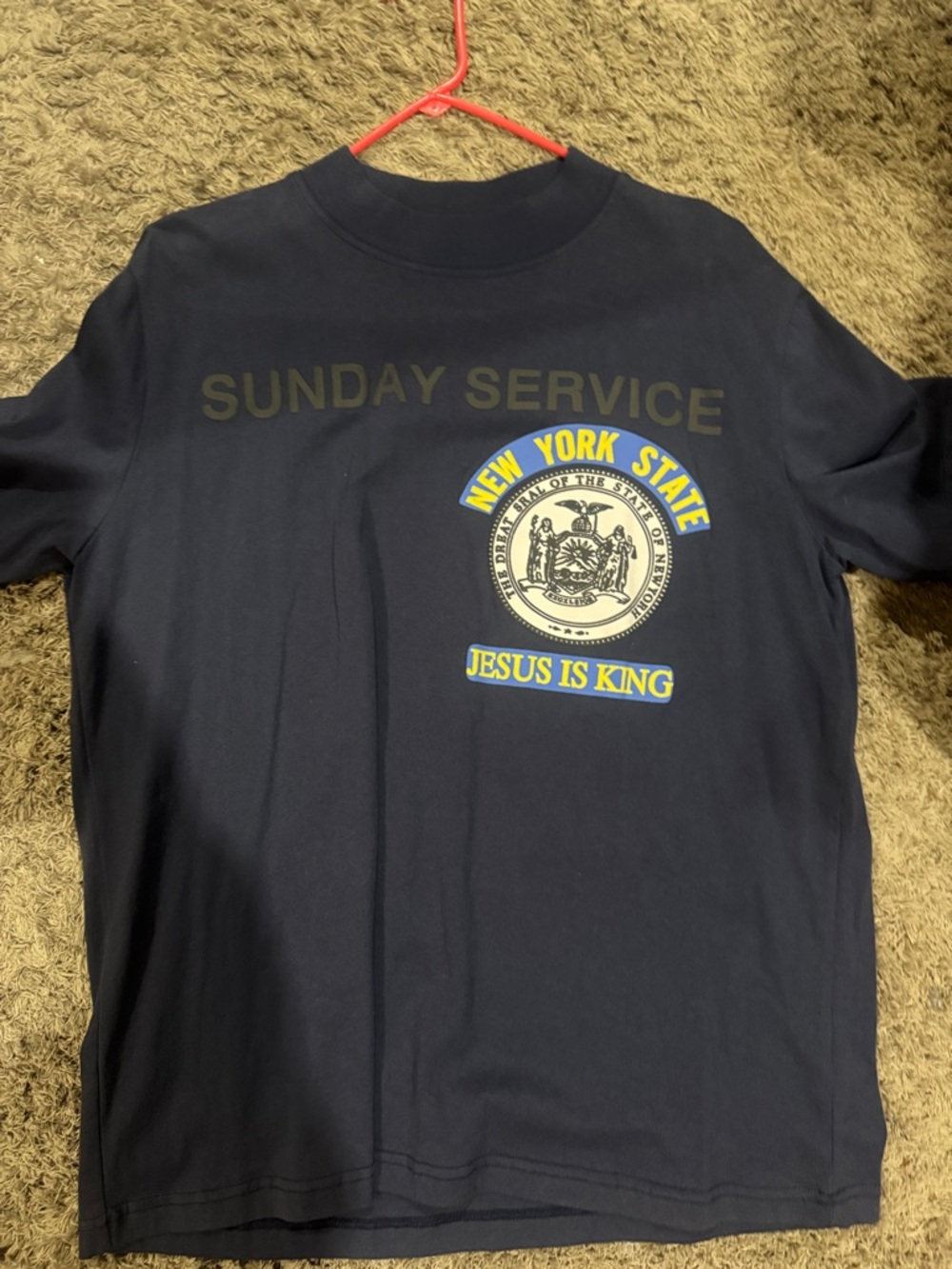 Yeezy Service "Jesus Is King" Navy Graphic T-Shirt